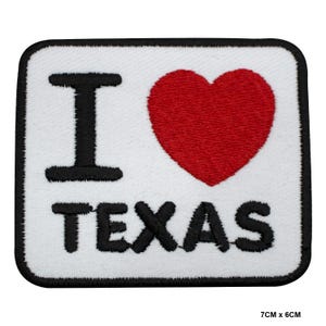 Ich liebe TEXAS Patch Abzeichen gestickte Applikation für Kleidung