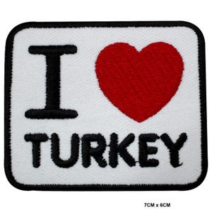 I LOVE TURKEY Logo Patch Badge Embroidered Applique For Clothes