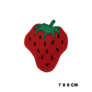 Toppa ricamata con logo di frutta fragola da stirare/cucire per vestiti