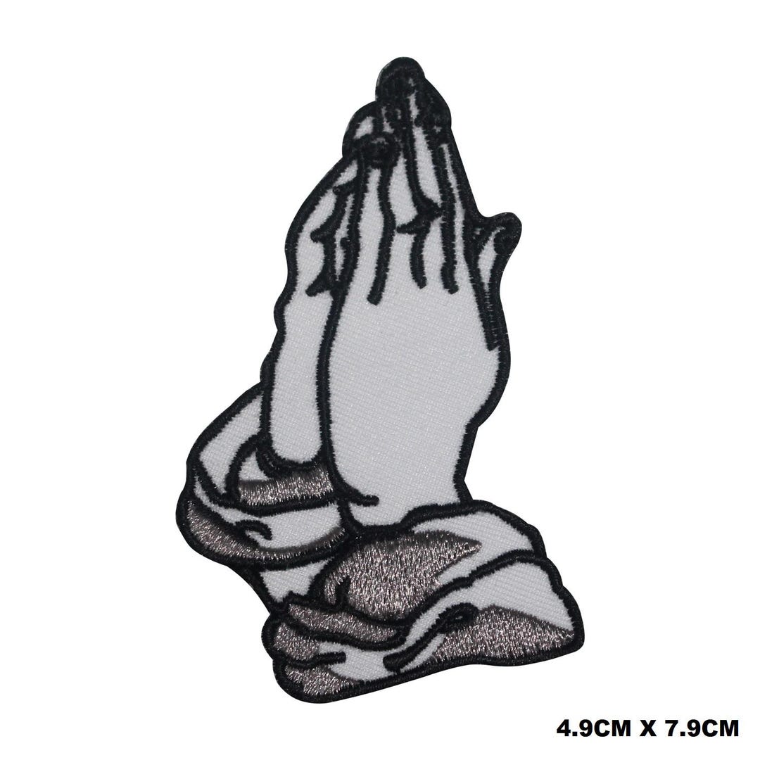 Praying Hands Logo Embroidery on Patch Badge Embroidered Applique for ...