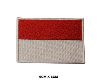 Parche para planchar o coser con la bandera de Indonesia, aplique bordado para ropa