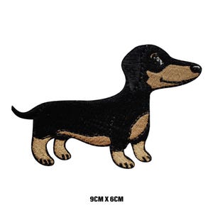 Dachshund Sausage Dog Cartoon Logo Patch Badge Embroidered Applique For Clothes
