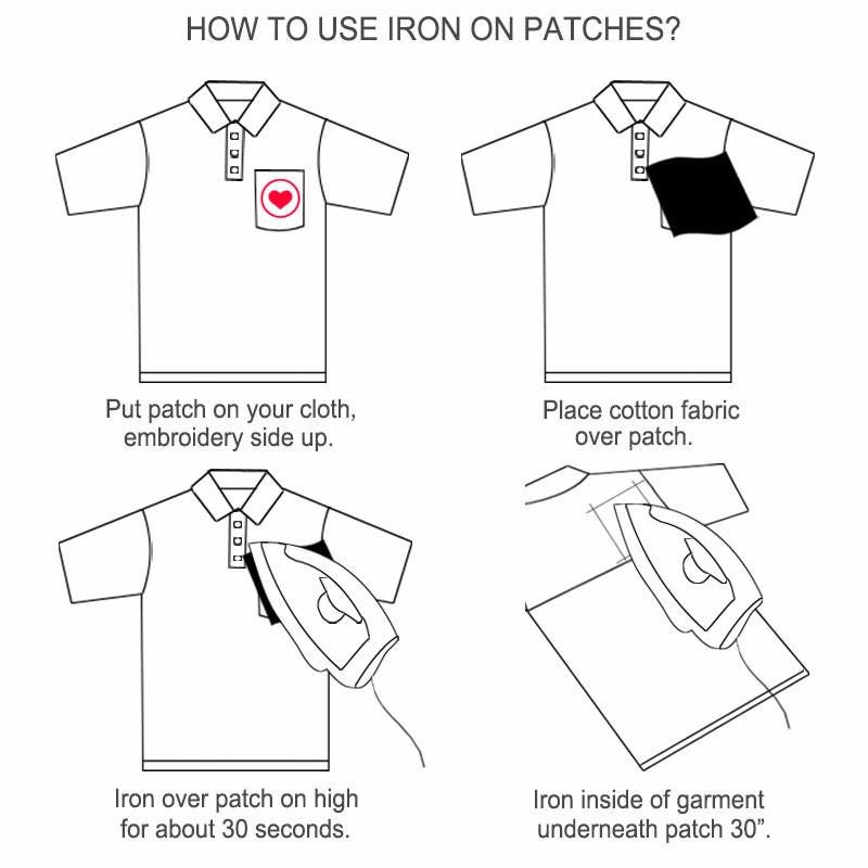 Black Simple Logo Iron-On/Sew-On Patch, Embroidered Clothes Badge, UK & GB Theme