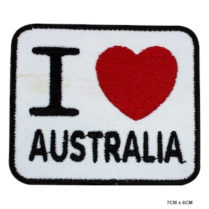 I LOVE AUSTRALIA Patch Badge Embroidered Applique For Clothes