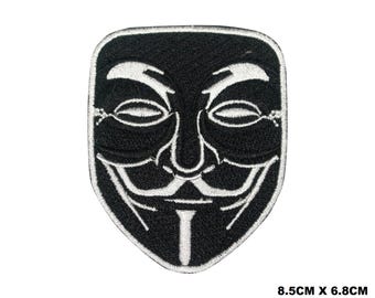 Anonymous Vendetta Logo Embroidery On Patch Badge Embroidered Applique For Clothes