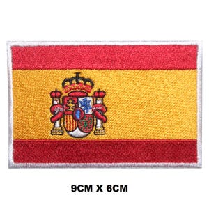 Spain Flag Iron/Sew On Patch Badge Embroidered Applique For Clothes