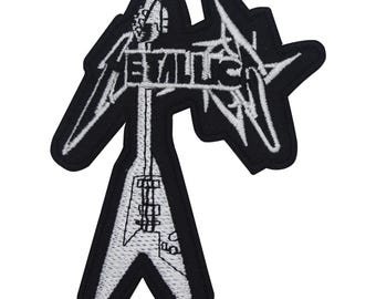 Parche bordado con el logotipo de música metálica, insignia bordada, aplique para ropa