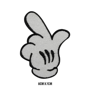 Micky Mouse Hand Cartoon Logo Patch Badge Embroidered Applique For Clothes