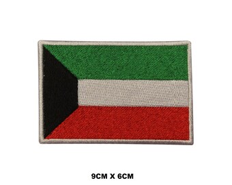 Kuwait Flag Iron/Sew On Patch Badge Embroidered Applique For Clothes