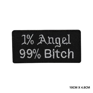 1 Angelo 99 Bitch Parole Slogan Lettere Logo Toppa Distintivo Ricamato Applique Per Vestiti