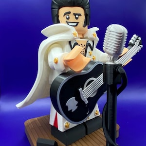 Elvis / Elvis Presley / The King /  9 inch brick figure