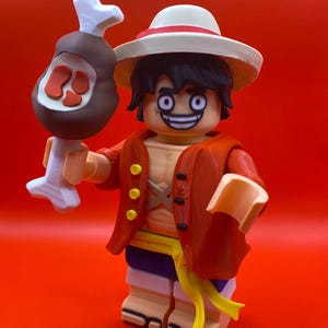 Luffy / Monkey D. Luffy / One Piece /  8 inch brick figure / Pirate King
