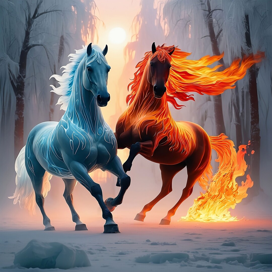  ce And Fire Digital Art Fantasy Art Digital Art Print AI Art Wall 