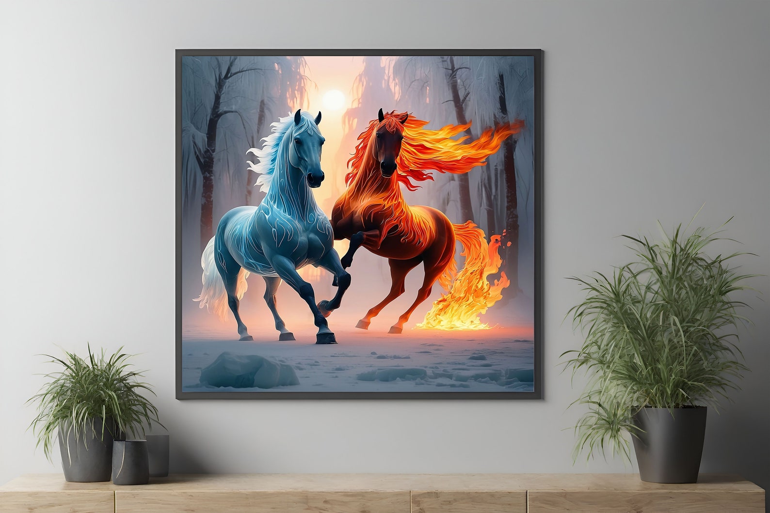  ce And Fire Digital Art Fantasy Art Digital Art Print AI Art Wall 