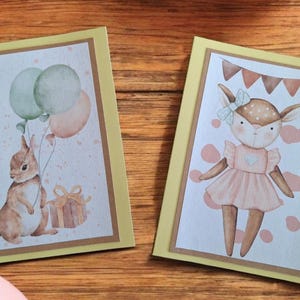 Blank cards. Handmade children's cards for birthday or new baby.