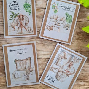 Blank cards. Handmade house warming, new home cards.
