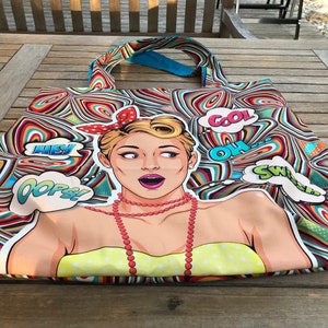 Borsa shoper, borsa da spiaggia, borsa a tracolla, borsa retrò