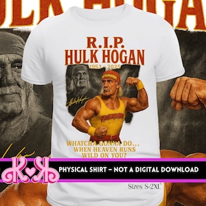 RIP Hulk Hogan Vintage Wrestling Shirt | 90s Style Memorial Tee | Retro Grunge Fan Tribute Shirt | S-2XL Unisex Polyester