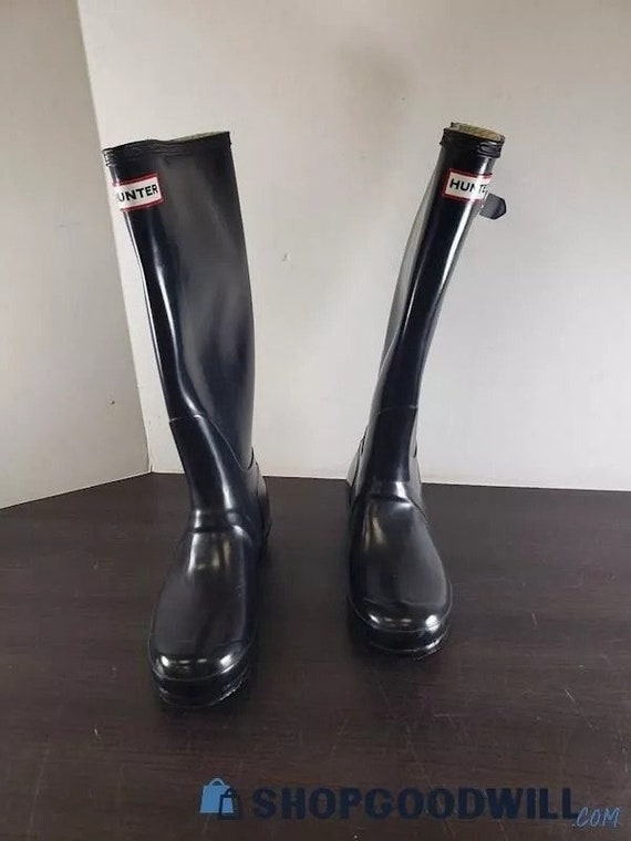 Black rain boots tall best sale