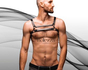 Handgefertigter Leder Brust Harness: Rave Festival Outfit