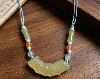 Collar de jade hecho a mano con servicio de consagración personalizable / Colgante de bendición taoísta / Joyería espiritual