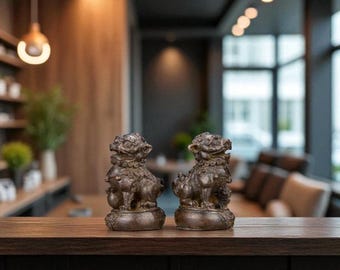Handmade Bronze Foo Dog Statues: Feng Shui Guardian Lions