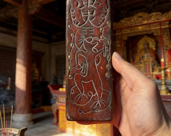Custom Consecration Service | Vintage Lightning-Strike Peach Wood Taoist Token: Powerful Home Protection, Evil Warding Unique Spiritual Gift