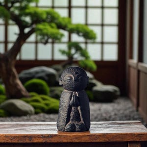 Handmade Zen Monk Statue – Cold Ceramic Mini Buddha Decor, Meditation Figurine