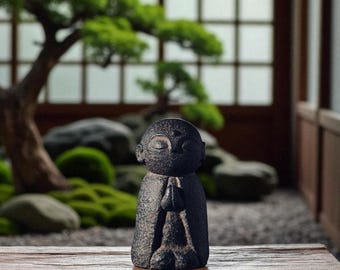 Handmade Zen Monk Statue – Cold Ceramic Mini Buddha Decor, Meditation Figurine