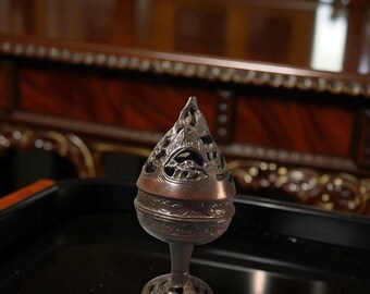 Handcrafted Brass Boshan Incense Burner – Ornate Vintage Asian Aromatherapy Holder – Decorative Home & Meditation Decor