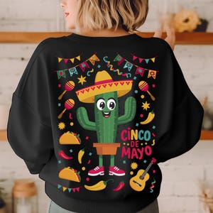 Cinco de Mayo Cactus T-Shirt PNG Funny Sombrero Cactus with Maracas Tacos Colorful Fiesta Shirt for Party Lovers taco lover gift Cinco party