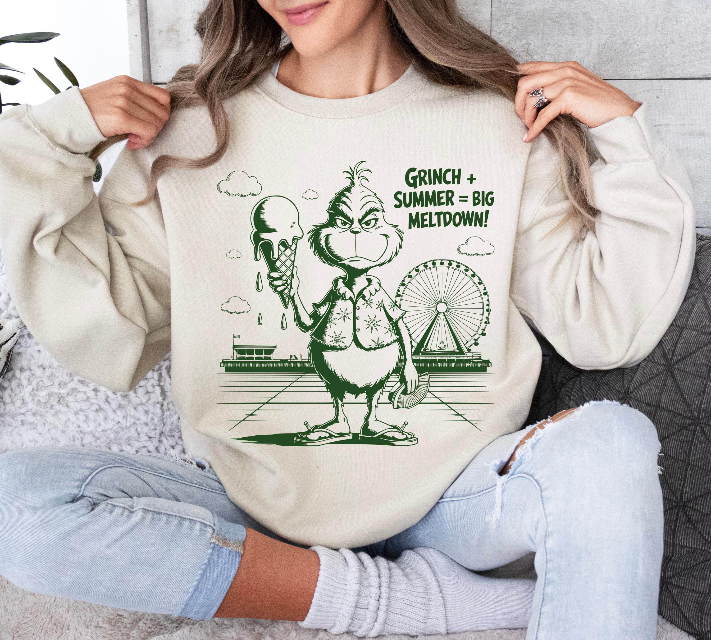 Grinch Summer One Big Meltdown Grinch Love PNG Design Summer Grinch Shirt PNG Cute Grinch Digital summer Themed Shirt Design Love Grinch