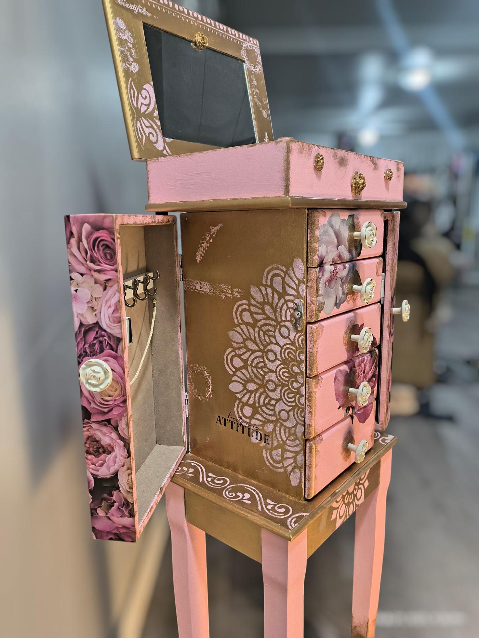 Fancy Hand-painted Jewelry Armoire, Jewelry Box, Jewelry Storage,one of a Kind. - Etsy
