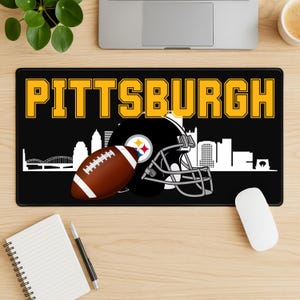 Pittsburgh Black and Gold Desk Mat | Steelers Gaming Mousepad