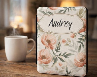 Personalized Floral Name Kindle Case, Custom Monogram Kindle Sleeve
