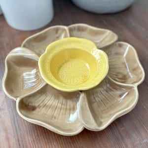 Vintage 1960's Mccoy Pottery Relish Tray Lazy Susan 4 Piece Set in