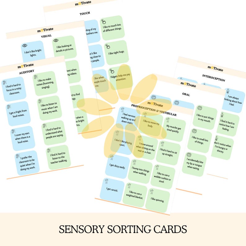 Sensory Sorting Cards - Etsy