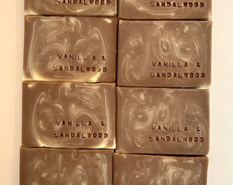 Jabón artesanal de vainilla y sándalo