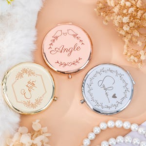 Compact Mirror Personalized Gift for Her, Custom Bridesmaid Gift, Compact Mirror, Gifts for Bridesmaid, Custom Gift for Women, Pocket Mirror