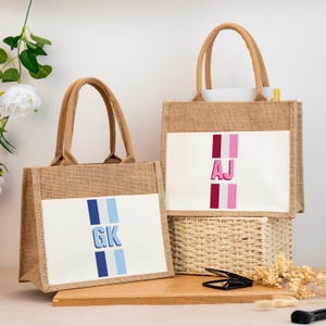 Personalized Shadow Monogram Jute Carryall Bag,Beach Bag,Bachelorette Gift,Girls Trip Gift,Custom Bag, Shopping Bag,Bridesmaid Proposal Bags