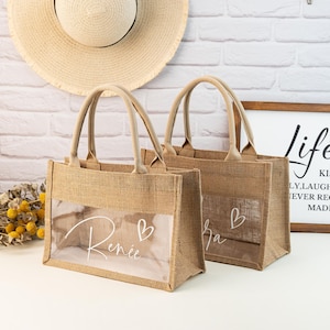 Bolsas de regalo personalizadas para damas de honor con nombre, bolsas de regalo de arpillera personalizadas, bolsas de playa, regalo para el Día de la Madre, regalos para propuestas de dama de honor, regalos para niñas