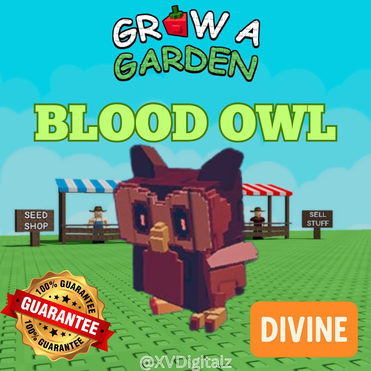 Roblox Grow A Garden - Blood Owl - (Divine) 1 piece Fast Delivery