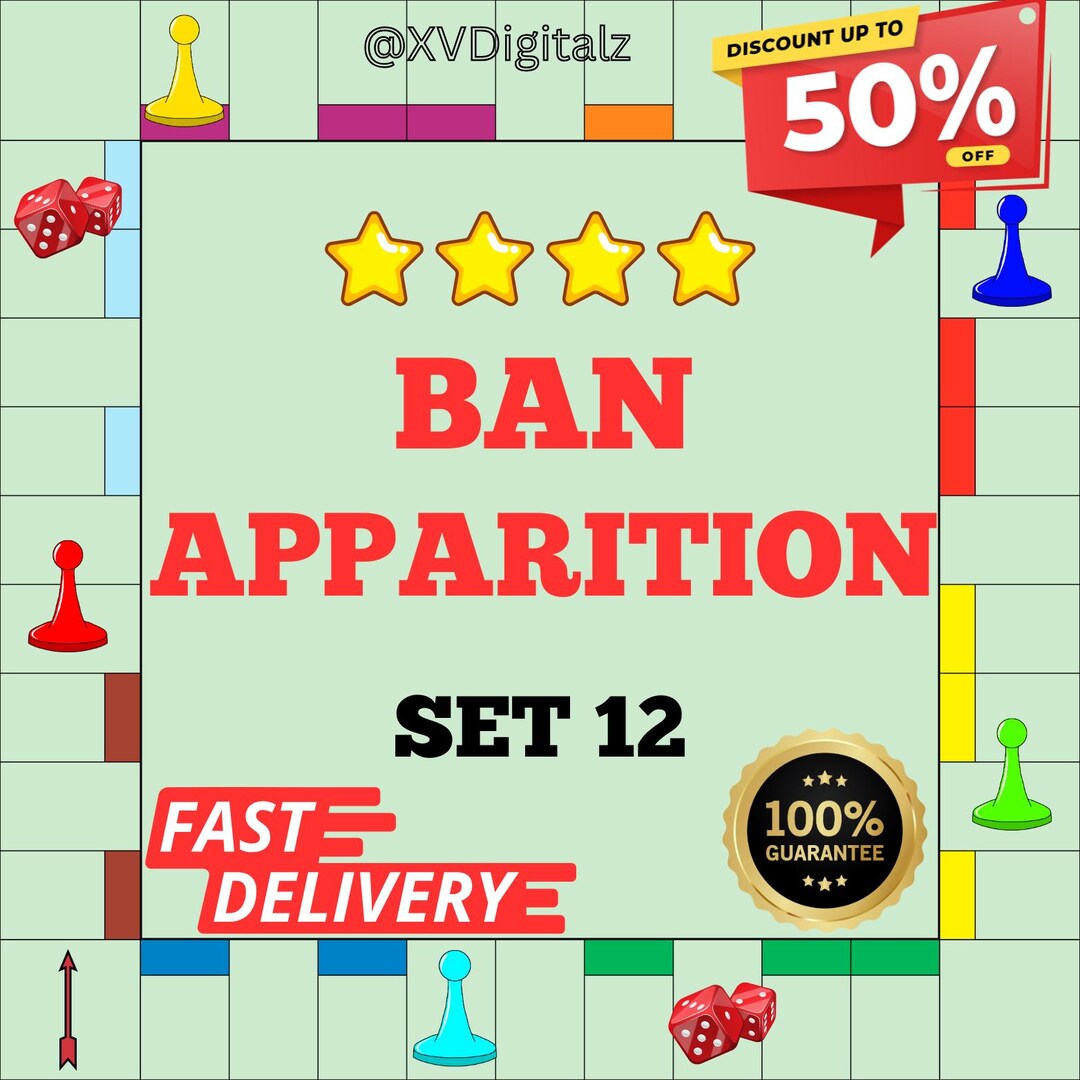 Ban Apparition Set 12 (4 Star Sticker) Fast Delivery - Etsy