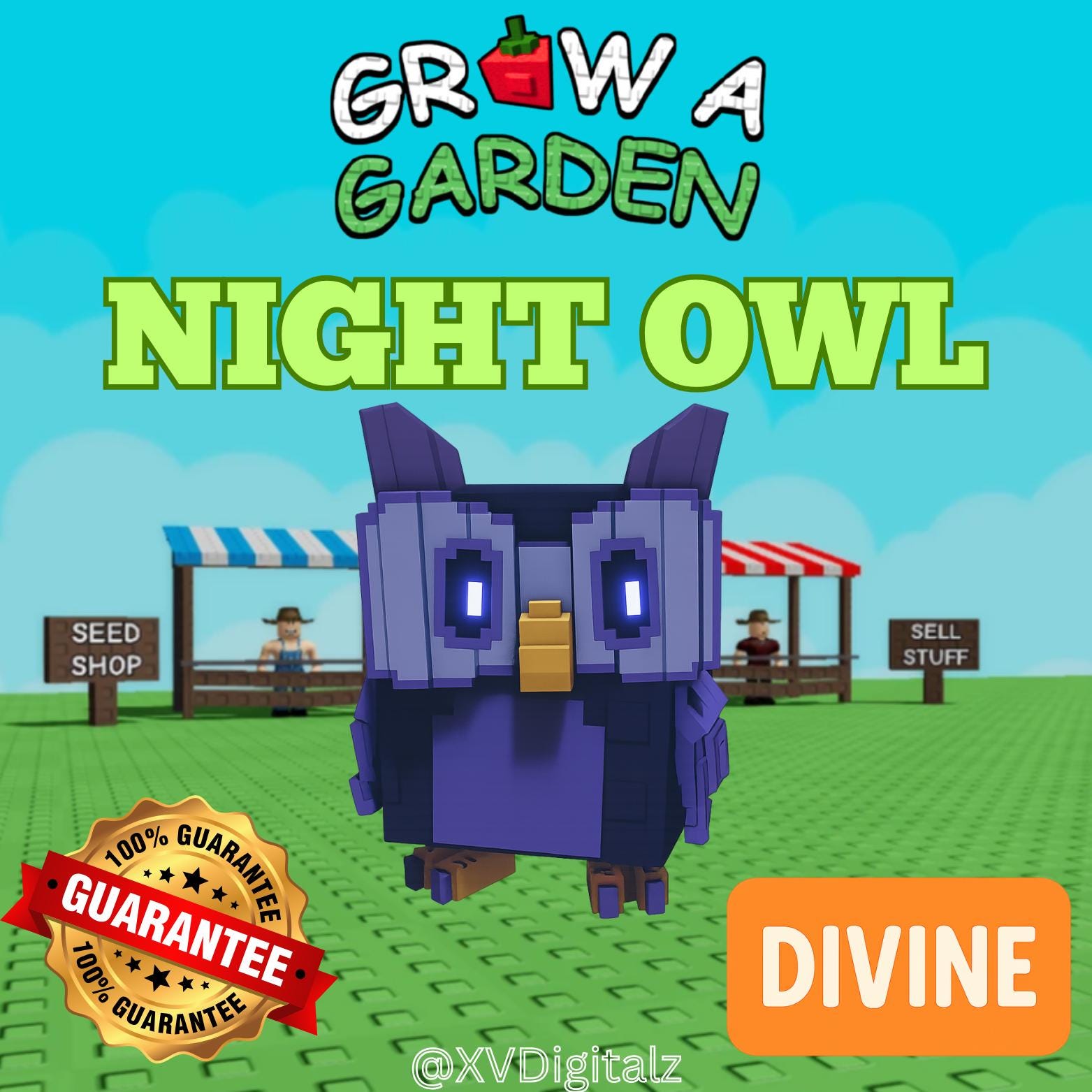 Roblox Grow A Garden - Night Owl - (Divine) 1 piece Fast Delivery