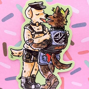 Sticker en vinyle chiots garçons