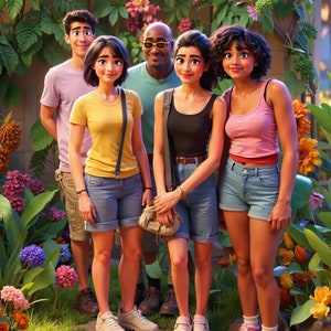 Benutzerdefinierte Porträt, benutzerdefinierte Cartoon-Animation, Cartoon-Stil Paar, Paar Cartoon Pixar Charakter Foto Porträt personalisierte Familienporträt