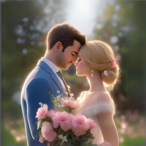 Custom Wedding Portrait, Custom Cartoon Portrait, Wedding Gift,  Family Cartoon Portrait, Cartoon Animation, Painting from Photo