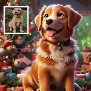 Christmas Pet Portrait, Custom Pet Portrait, Christmas Pet Cartoon, Pet Christmas Gift, Christmas Dog Art, Pet lover gift, Digital Downloads