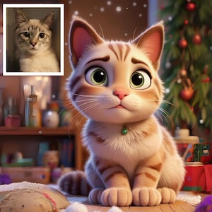 Personalized Cartoon Pet Portrait, Pet and Owner Portrait, Wall Art Gift for Pet Lovers, Cartoon Animation, Cartoon Pixar Character