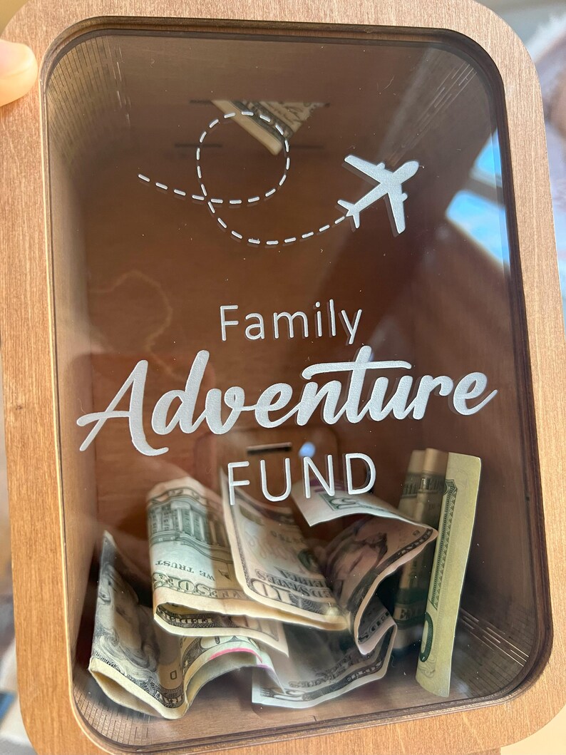 Adventure Fund, Money Box, Vacation Fund, Custom Wooden Piggy Bank ...